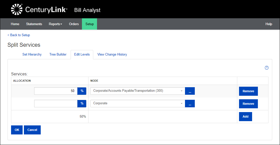 Split Services (showing node added)