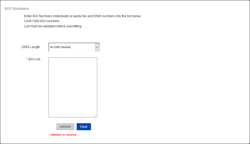 manage orders add 8xx dedicated dtfo 8xx numbers section