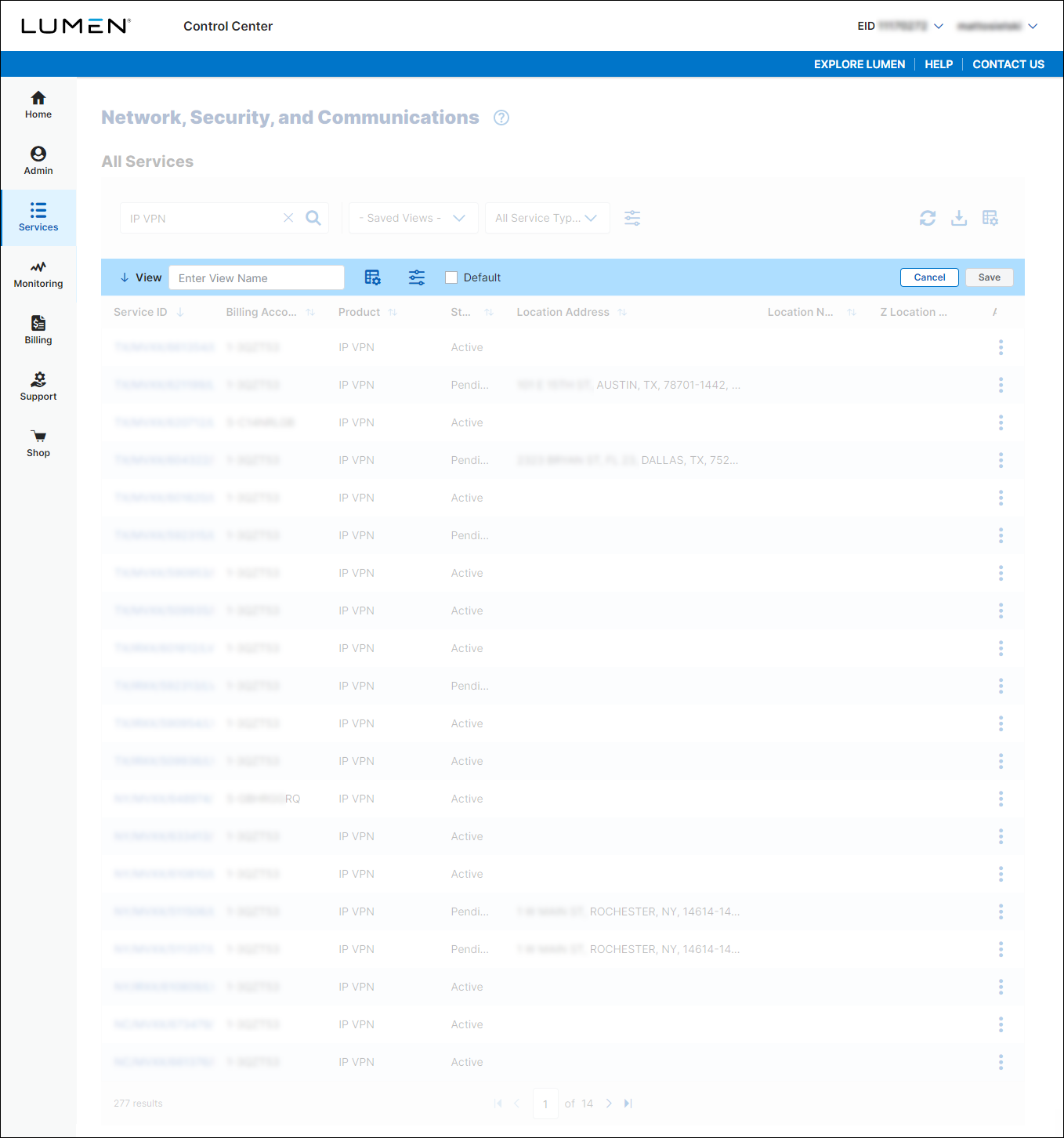 Network, Security, and Communications (Save As View)