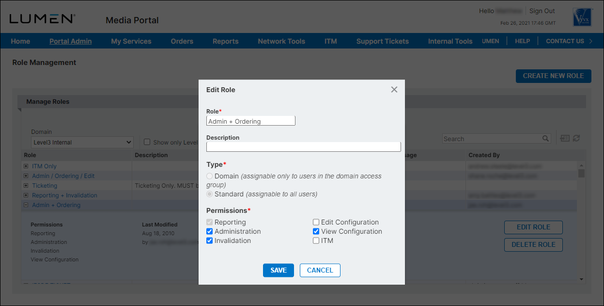 Role Management (Edit Role)