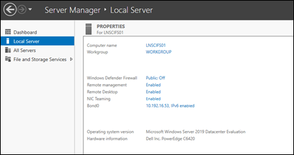 Local Server Properties