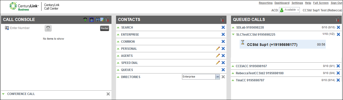 voip contact center queued calls pane monitoring active calls