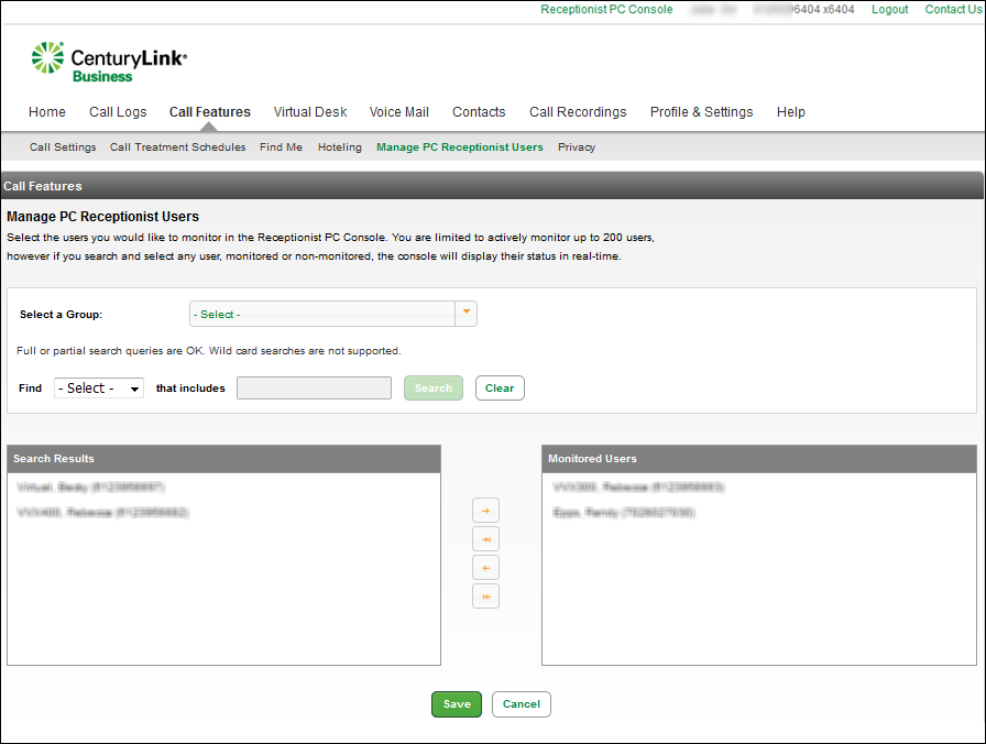 adding contacts to monitor in voip end user portal